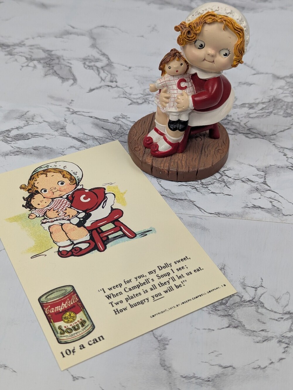 VTG 1996 Danbury Mint Campbell Kids My Dolly and Me Figurine w/ Postcard